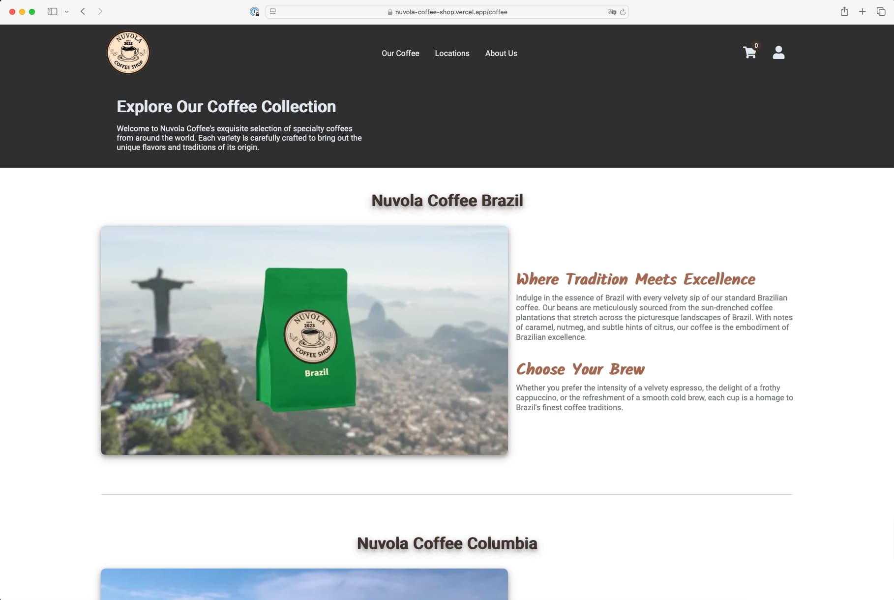 Nuvola Coffee Shop Coffee Collection