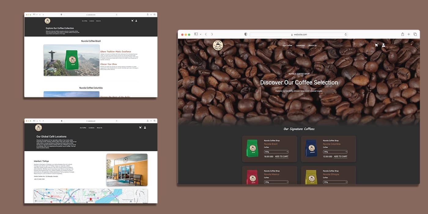 nuvola coffee shop screenshot
